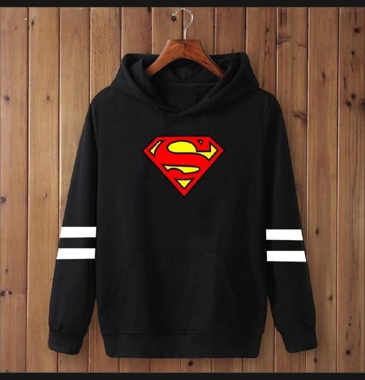 Black Mens Fleece hoodie - with graphic sublimation